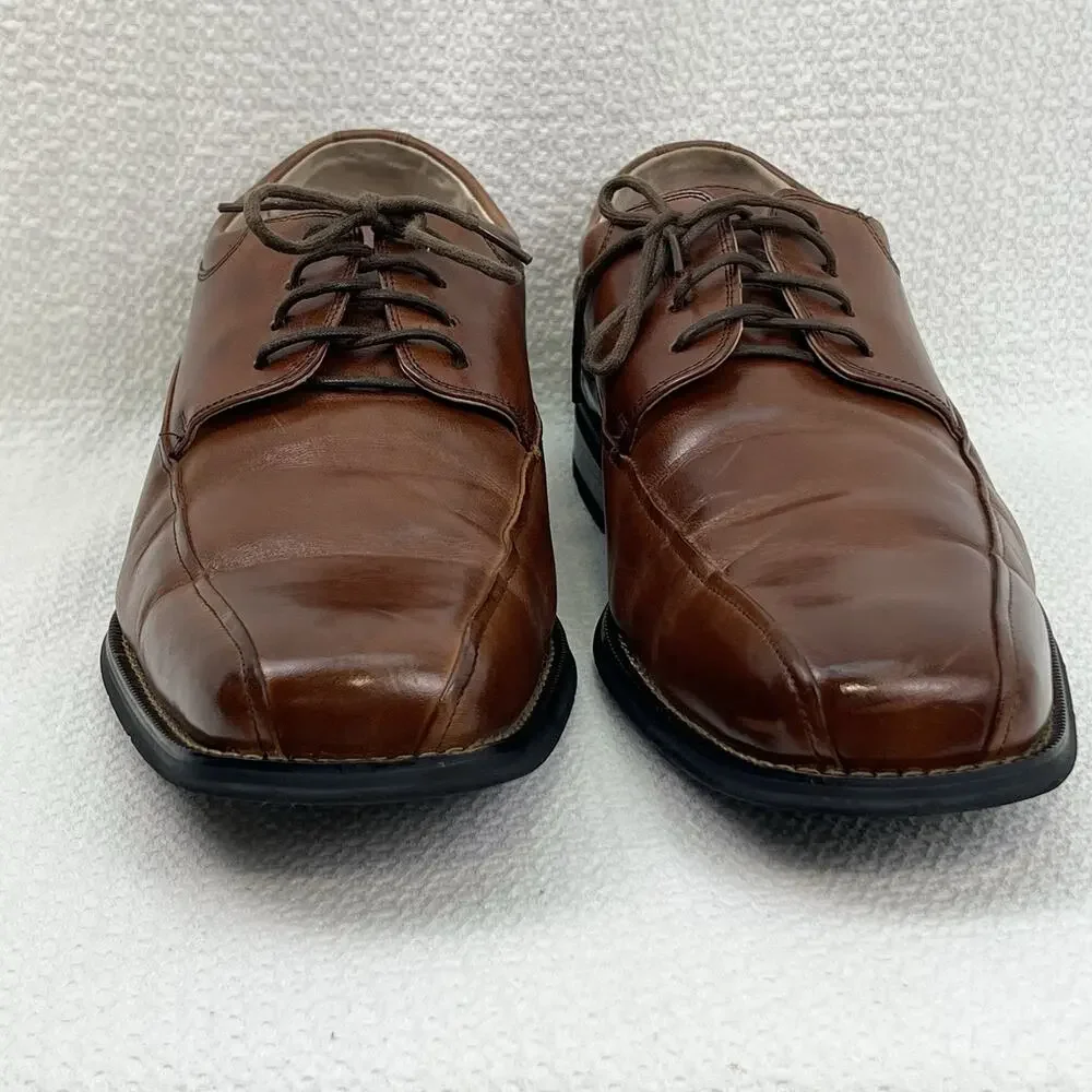 Florsheim Men’s 9.5 3E Brown Leather Square Toe Oxford Dress Shoes 11236-200